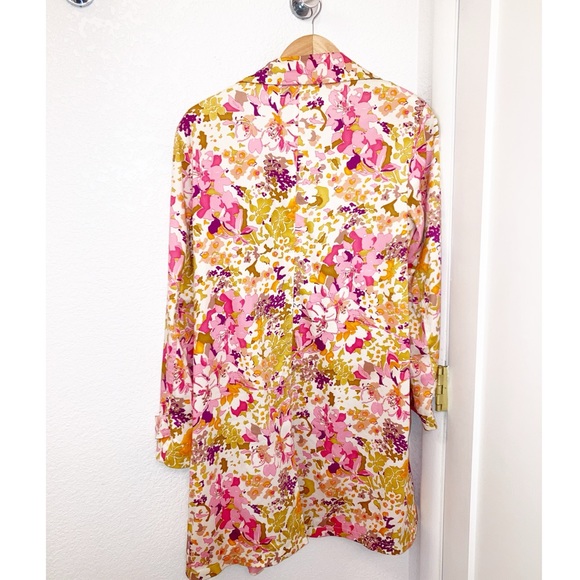 VTG Y2K MARSHALL FIELD’S Floral Trench Coat SZ; Large - Picture 12 of 14